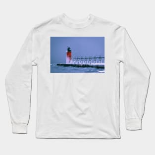 Frozen South Haven Lighthouse Long Sleeve T-Shirt